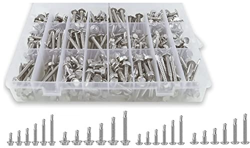 Jrifedptry Kit di 404 viti autofilettanti M8 M10 in acciaio inox esagonali e autofilettanti