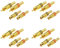 Paccs 16 Cinch Stecker male & female vergoldet mit Farbkenringe in ROT & SCHWARZ, Gold RCA Lötkontakte Kupplung Buchse weiblich männlich