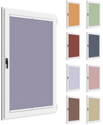 NIBLO Plissee zum Bohren nach Maß v.Farben H131-230 B121-150 | Lichtdurchlässig, blickdicht: Sichtschutz, Sonnenschutz Rollo | Verschraubung in der Glasleiste | Faltstore