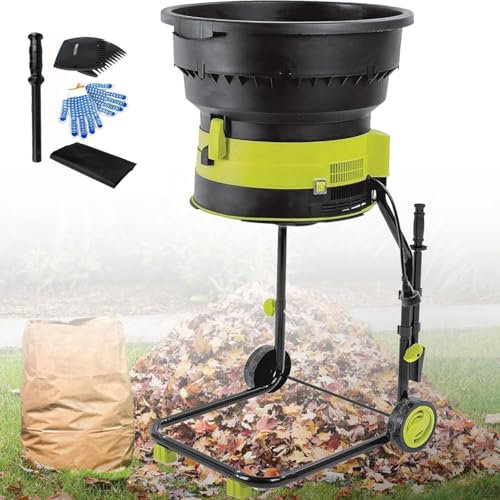 Gartenhäcksler 2500W Elektro-Walzenhäcksler Große Trichteröffnung,Motorschutzschalter,Häckselgutfangsack,Leise Robust,8.000 U/Min,Zerkleinert Bis Zu 208 Liter Laub Pro Minute,noPowercord