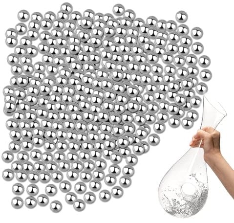 BigKego 1000 Pieces Cleaning Beads Stainless Steel 3 mm Cleaning Balls Metal Balls for Bottles Decanter Vases Carafes Wine Carafe Glass Bottles Cleaning