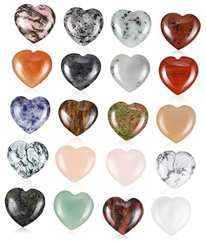 GOOHOCHY 20pièces Forme De Cœur pour Décoration Et Galets pour Aménagement Intérieur Et Divination