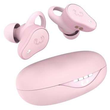 Fresh 'n Rebel Twins Move, Wireless In-ear bluetooth sports earbuds, Splashproof, Dual Master, Includes microphone and clickable button and volume control, 30 hours playing time (Pastel Pink)