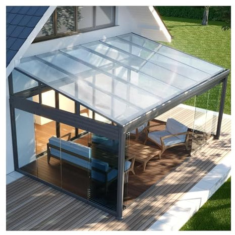 Clear Polycarbonate Roofing Sheets, Transparent Pergola Cover, Roof Panel Replacement, Greenhouse Replacement Canopy Rainproof UV Protection for Garden Carport(60 x 100cm)