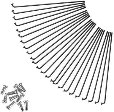 TUANZUN Fahrradspeichen,Fahrrad Speichen,Speichen 24 stücke Starke Und Langlebige Speichen Und Nippel for MTB for Fahrrad(289MM)