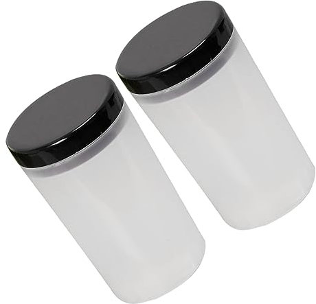 jojofuny 2Pcs Plastic Paint Brush Cleaner Bottle Removable Design for Easy Cleaning Holds Various Brush for Artists and Nail Art Multi-purpose Brush Washer with Cleaning Groove