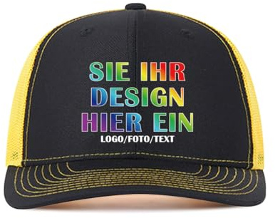 Kustima Basecap personalisiert Kappe personalisierte für Männer & Frauen |mit Foto/Logo/Text | Verstellbare Schirmmütze selbst gestalten | Mesh Cap Baseball Caps Herren Damen