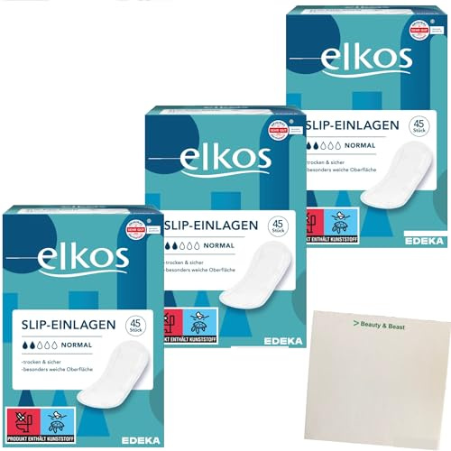 usy Bundle für Elkos Slipeinlagen normal 3er Pack (3x45 Stück) + usy Block