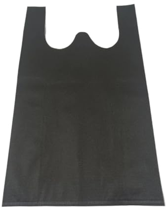 MAKOMAKI 20 x Vlies-Tragetaschen, langlebig, wiederverwendbar, für Party, Essen, Mitnehmen, Geschenkverpackung, YW-Schwarz, 30 x 50 x 14 cm