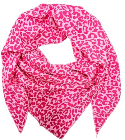XL DreieckStrickschal Leopard Frühling Schal 100% Baumwolle Made in Italy Fashion Tuch Dreieckschal Stola Herbst Frühling Tuch Leo