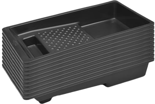 10 Pack Paint Tray, 4 Inch Paint Roller Tray Deep Wells 290 x 150mm Black Paint Trays Mini Roller Tray for Paint Lacquer and Wood Treatments Painting with Gloss & Satin