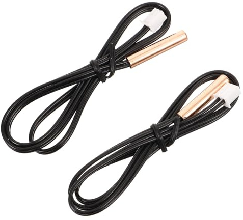 IMUSINICE Sensore di Temperatura per Condizionatore D'aria 2 Pezzi Sonda Termistore in Rame e Gomma, Facile da Installare, Misura Precisa, Accessorio Nero da 39 Cm Colore Colore Casuale