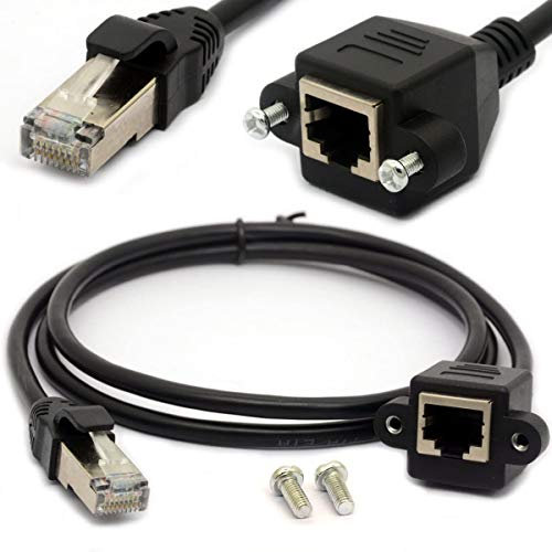 CentBest 1 m di cavo di prolunga Ethernet RJ45 Cat 5e/5 Cat 6 maschio a femmina schermato a vite montaggio pannello internet LAN cavo di rete