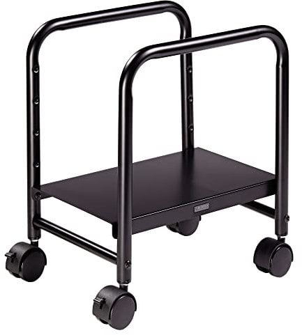 EUREKA ERGONOMIC Altezza Regolabile Torre Del Computer Stand, Acciaio Nero Case CPU Supporto Mobile Rotolo Carrello con Ruote, PC Gaming Computer Desk Accessori