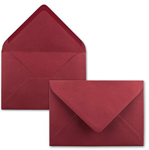 25 Mini Brief-Umschläge - Dunkel-Rot - 5,2 x 7,6 cm - Miniatur Kuverts mit Nassklebung für Blumen-Grüße, Grußkarten, Anhänger & Geld-Geschenke - FarbenFroh by GUSTAV NEUSER