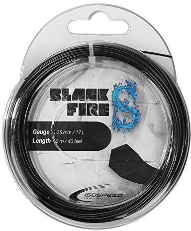 ISOSPEED Unisex-Adult Black Fire S 12m Tennissaite, 1,25mm