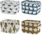 MengH-SHOP Aufbewahrungskorb Stoff Aufbewahrungsbox Organizer mit 2 Griffen auf Beiden Seiten Faltbare Wasserdicht Leinen Speicher Organizer Sets 4 Stück