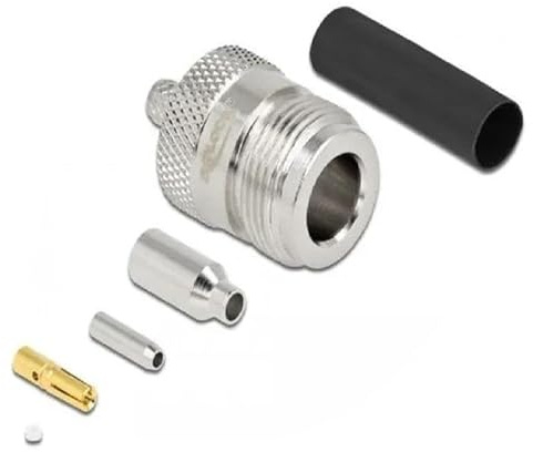 Delock N Stecker zum Crimpen RG-174 / RG-316 mit passendem Schrumpfschlauch