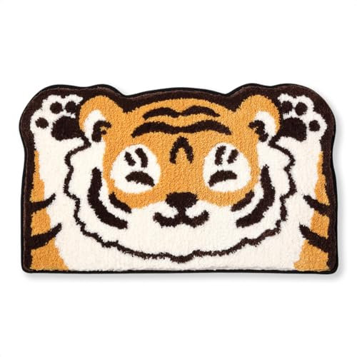 Molesun Niedlicher Badteppich Badematte für Badezimmer Rutschhemmender Weicher Badteppich für Duschen Niedlich Plüsch Mikrofaser Super-saugstark Plüschteppich für 45x75cm