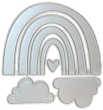 ECMQS Regenbogen-Wolken-Liebes-Herz DIY Stanzschablone, Scrapbooking Prägeschablonen Stanzformen Schablonen Für Scrapbooking