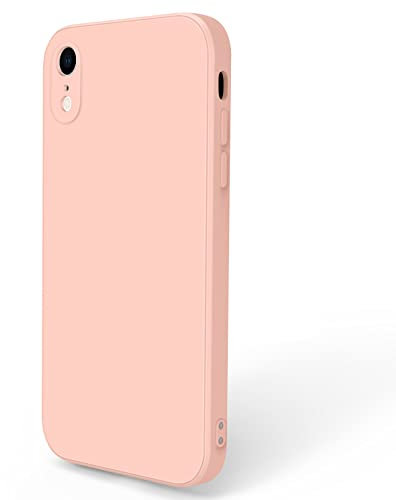 Meliya 1 Pièces Coque Compatible avec iPhone XR, Étui en Silicone avec Doublure en Microfibre Souple, Conception Spéciale de Bord Droit, 6.5,Rose