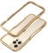 HENGHUI iPhone 14 Pro Aluminum Bumpers Bumper Case with Strap Hole Metal Frame Bumper Cover Shock Absorbent Slim Cool Design (Gold)