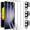 Milomdoi [3+3Piezas] Protector de Pantalla Samsung Galaxy S23 Ultra 5G 3 Piezas TPU Protector Accesorios 3 Piezas Cristal Templado Protector Camara Samsung Galaxy S23 Ultra Funda Friendly