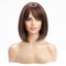 HAIRCUBE Braune Bob-Perücken für Damen mit Strähnchen, Schulterlange Kunsthaarperücke mit Fransen