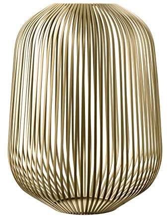 blomus Laterne Lito | Champagne | Größe L | 33L x 33B x 45H cm | Kerzenhalter Gold | Windlicht aus Edelstahl | Laterne Deko | Indoor Windlicht Groß