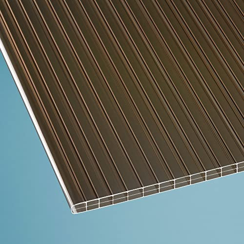 Löffert® 16mm Stegplatte 3-Fach | bronze, 980 x 6000 mm | Polycarbonat | Überdachung | ALLE Strukturen & Größen + ALU-Profile + Zubehör
