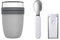Mepal Lunchpot Ellipse Set mit faltbaren Löffel – Cool Grey – 500 ml praktischer Thermo-Essensbehälter, Joghurtbecher, to go Becher – Hält Speisen Lange warm oder kühl, polypropyleen, 500 + 200 ml