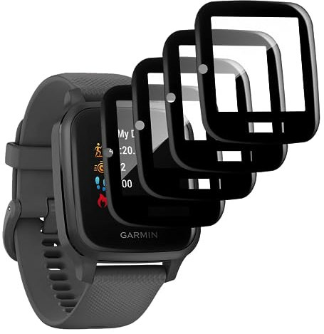 Fyqzio [4 Stück Schutzfolie kompatibel mit Garmin Venu Sq/Garmin Venu Sq Music,Keine Blasen,Anti-Scratch,3D-Curved,HD-Displayschutz für Garmin Venu Sq/Garmin Venu Sq Music