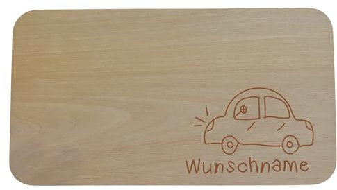 Frühstücksbrettchen Kinder I Brotzeitbrett personalisiert I Auto