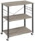 VASAGLE Kitchen Shelf on Wheels, Serving Trolley with 3 Shelves, Microwave Shelf, for Mini Oven, Toaster, with 6 Hooks, 40 x 80 x 89 cm, Industrial Style, Heather Greige and Ink Black KKS067K02