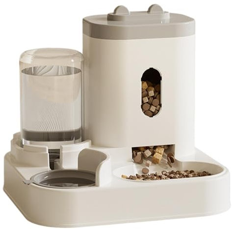 Comedero Automático para Gatos, Comedero y Bebedero Automático para Mascotas, Comedero Automático para Gatos, Dispensadores de Agua para Comida para Gatos 2 en 1 para Mascotas Pequeñas y Medianas