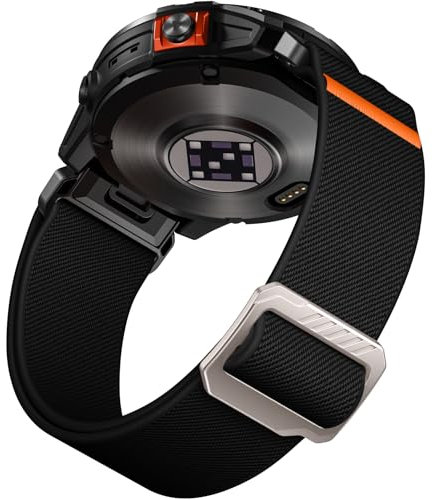 Laffav Armband Kompatibel mit Garmin Fenix 6X Pro Armband/Fenix 6X/Fenix 7X Pro/Fenix 7X Armband, Nylon QuickFit 26mm Ersatzband für Garmin Fenix 5X/Plus/Instinct 2X Solar/Epix Pro Gen 2 51mm,Schwarz