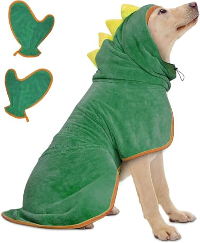 Bibykivn Serviette à Séchage Rapide pour Animaux, Peignoir pour Chien en Microfibre, Peignoir pour Chien Absorbant, Absorbant Manteau pour Animaux, pour Séchage Après Baignade Bain (Vert, M)