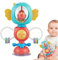 Kioriur Jouet à Succion pour Chaise Haute,Jouet Nouveau-Né - Jouet Spinwheel avec Base à Ventouse - Jouet Interactif pour Chaise Haute pour Bébés Et Tout-Petits - 6 Mois Et Plus