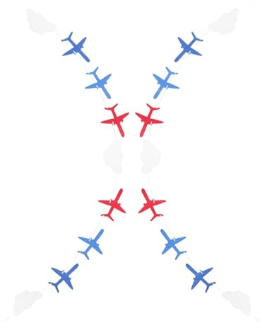 HONMEET 2 Stück Flugzeug Wimpelkette aus Filz mit Wolken Motiv Luftfahrt Partybanner für Geburtstagsfeiern und Babypartys Schadstofffreie Girlande zur Raumdekoration