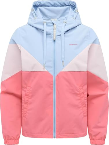 Ragwear leichte Damen Übergangsjacke kurz Regenjacke wasserdicht (Wassersäule: 11.000 mm) Bomberjacke mit Kapuze Rochele YOUMODO XS-XXL