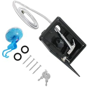 YIXANNX Kit de Douche extérieure pour Camping-Cars et caravanes Comprenant pommeau de Douche, Flexible spiralé, Interrupteur Eau Chaude/Eau Froide, Serrure et clés.