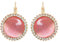 Navachi, Orecchini a monachella a forma di cerchio placcati in oro 18 ct, con pietra d’opale e 18ct base metallo placcato oro, colore: Pink, cod. HB6-1080-3