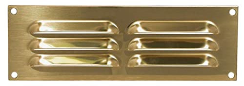 Louvre Air Vent Grille Hooded Open Vent 230x75mm in Polish Brass