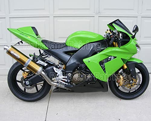 Kit de carenado ABS para Kawasaki ZX-10R 2004-2005 ZX 10R 2004 2005 ZX10R 04 05 Verde Negro ABS (moldeo por inyección)