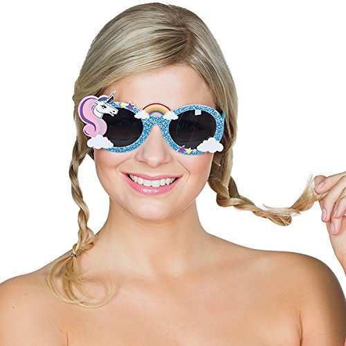 Rubie's 6230647-STD Einhorn Brille Einheitsgröße Spaßbrille Unicorn Party Festival Fasching Karneval, Multi-Colored