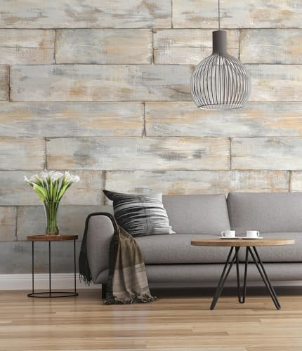 Komar Vlies Fototapete SHABBY CHIC | 300 x 250 cm | Tapete, Wand Dekoration, Holzwand, Holzoptik, Holzbrett, Schlafzimmer, Wohnzimmer | 014-DV3