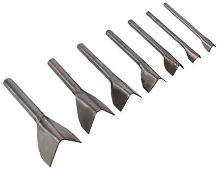Baitaihem 7 Stück V-Form Leder Handwerk Halbrunde Cutter Stanzriemen Gürtel börse Tasche mit 7 GröÃŸen (10 mm, 15 mm, 20 mm, 25 mm, 30 mm, 35 mm, 40 mm)