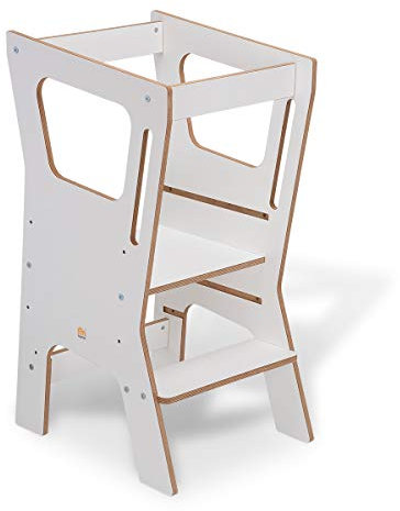 FabiMax Lernstuhl Lernturm Küchenhelfer Vario 4, weiß melaminbeschichtet