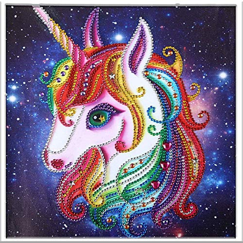gotyou Pintura Diamante Unicornio,DIY 5D Diamond Painting,Bordado de Diamantes Pintura de Unicornio,Decoración de Pared/Pintura de Cristal/Salón Pintura Decorativa(25cm*25cm)