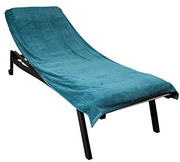 jilda-tex Schonbezug für Gartenliege Strandliege Sonnenliege Liegen-Stuhl Auflage 100% Baumwolle Frottee 80x200 cm (Petrol)